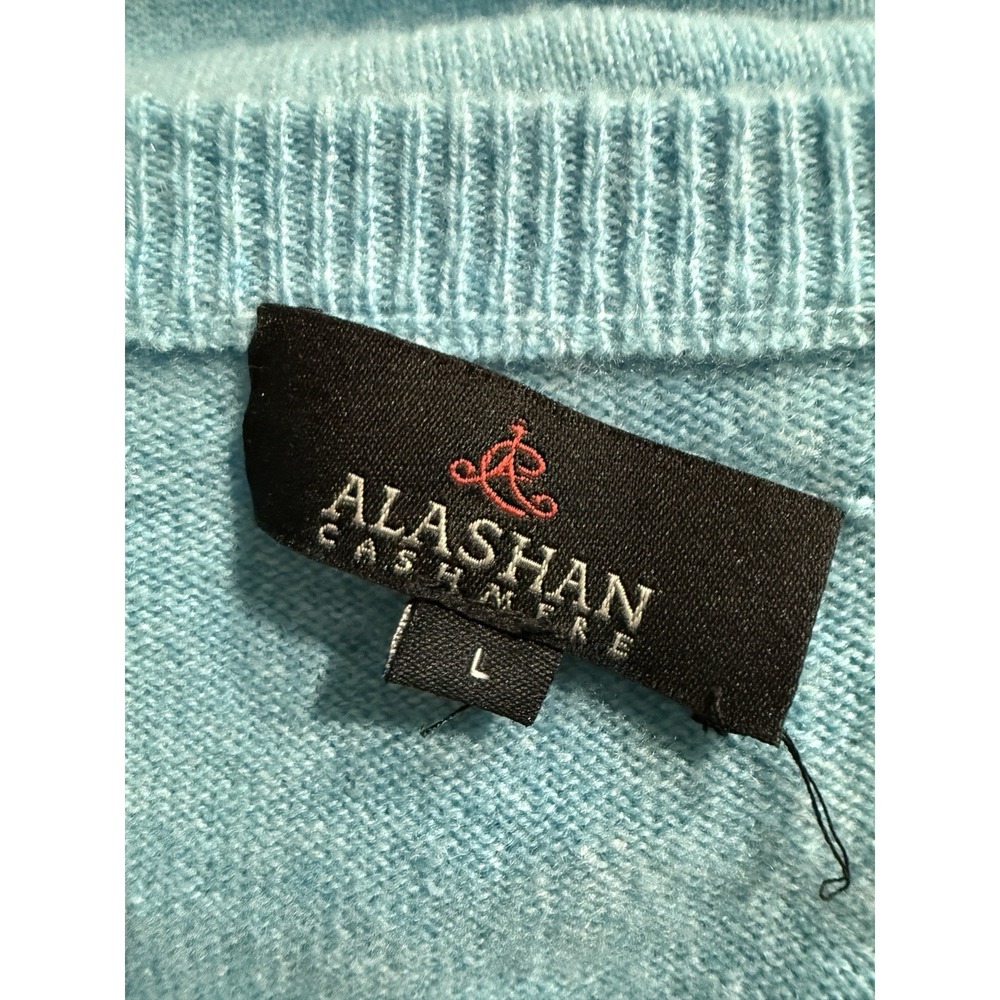 Alashan‎ Sweater, Size Large , Blue, 100% Cashmere, V-Neck, Long Sleeved - Picture 4 of 6
